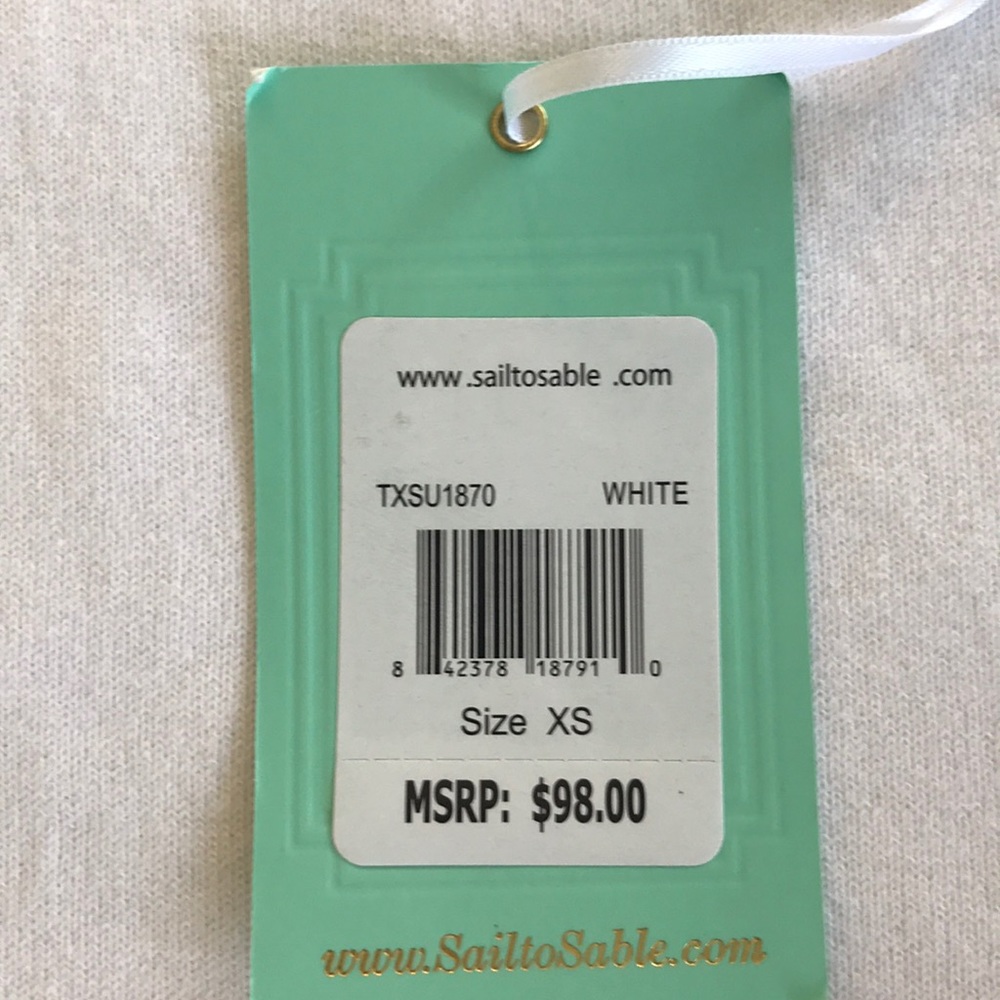 NWT Sail To Sable white sweater w fringe! Sz XS - Picture 6 of 7